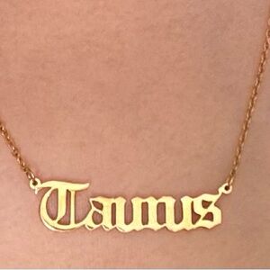 Gold Taurus Stainless Steel Zodiac Sign Chain Necklace